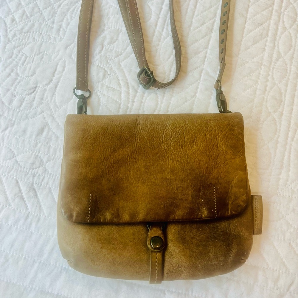 Leather Aunts and Uncles Crossbody Bag in Brown